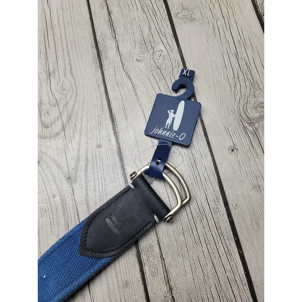Johnnie-O Washed Camo Namoflauge Belt Denim Navy Blue Men's XL US Made JMBL1530